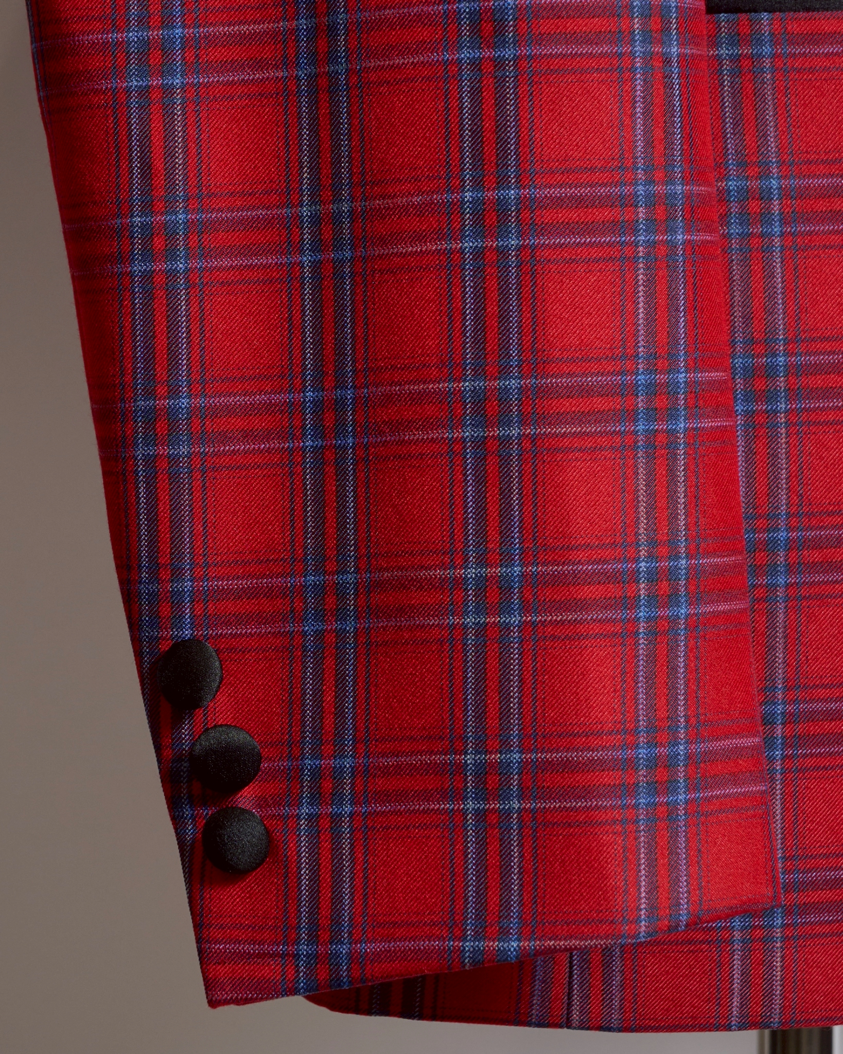 レッドタータンチェックタキシードシングルジャケット