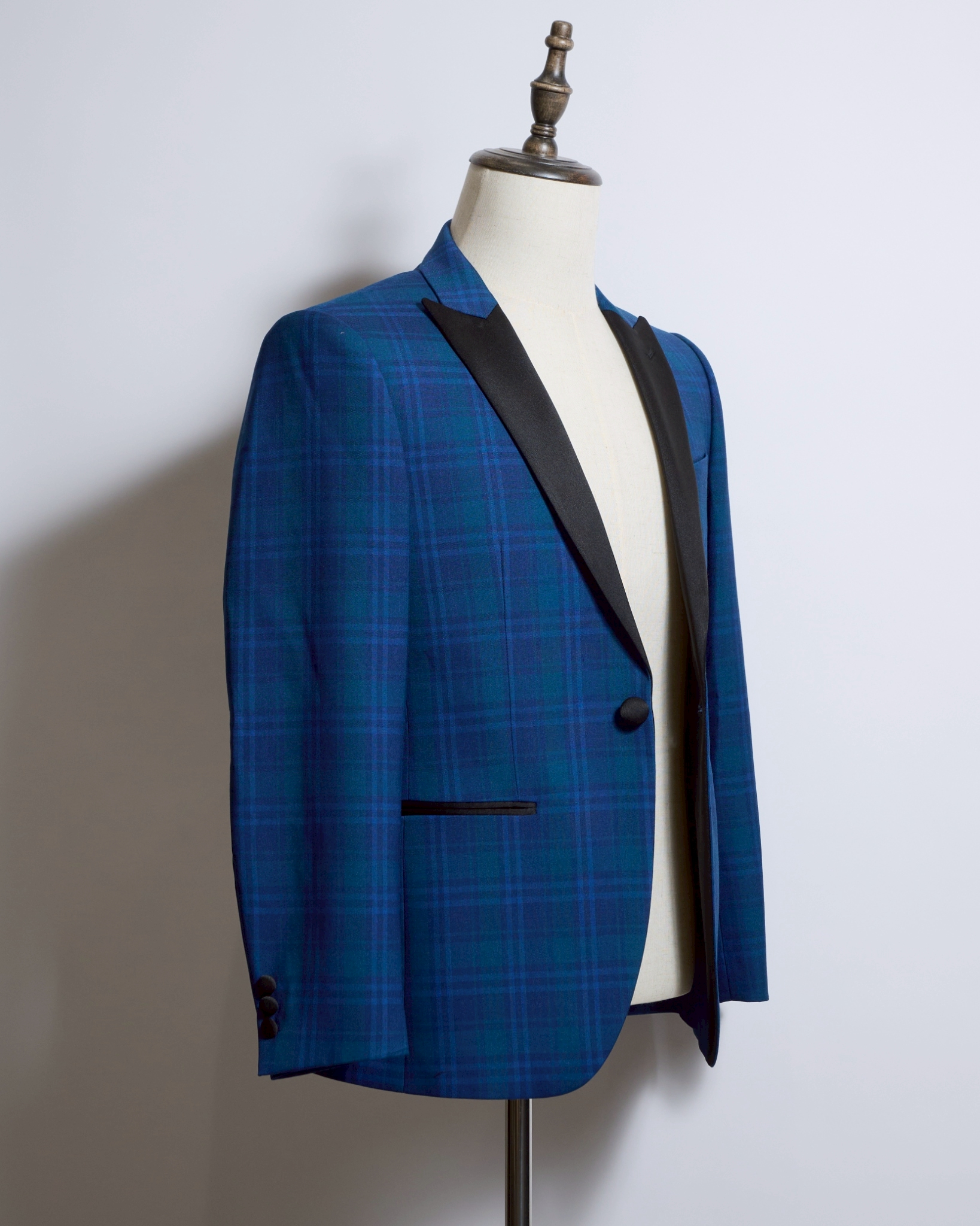 ブルータータンチェックシングルタキシードジャケット