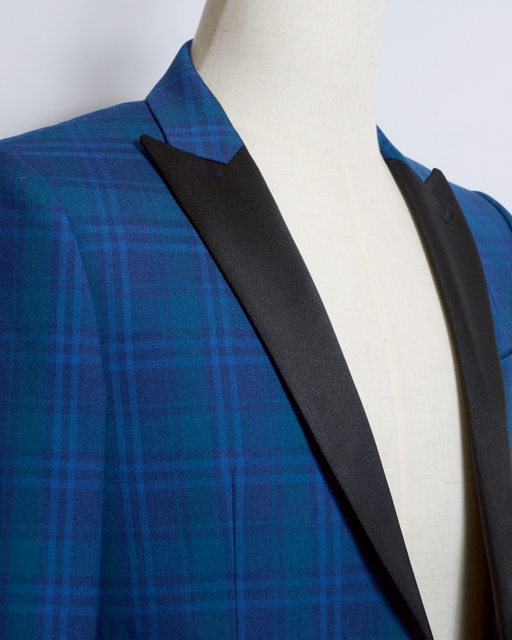 ブルータータンチェックシングルタキシードジャケット
