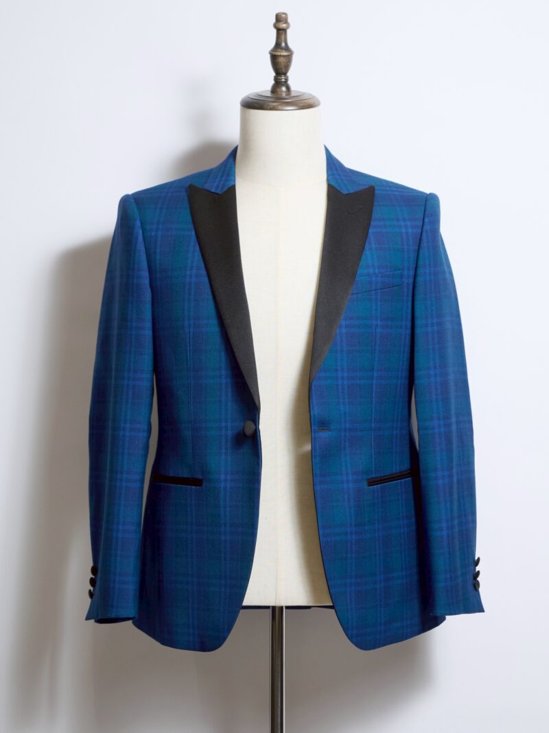 ブルータータンチェックシングルタキシードジャケット