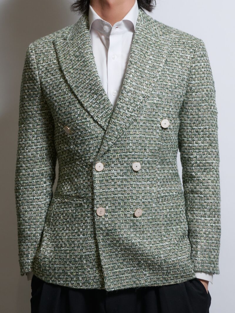 ミントグリーンツイードダブルジャケット
