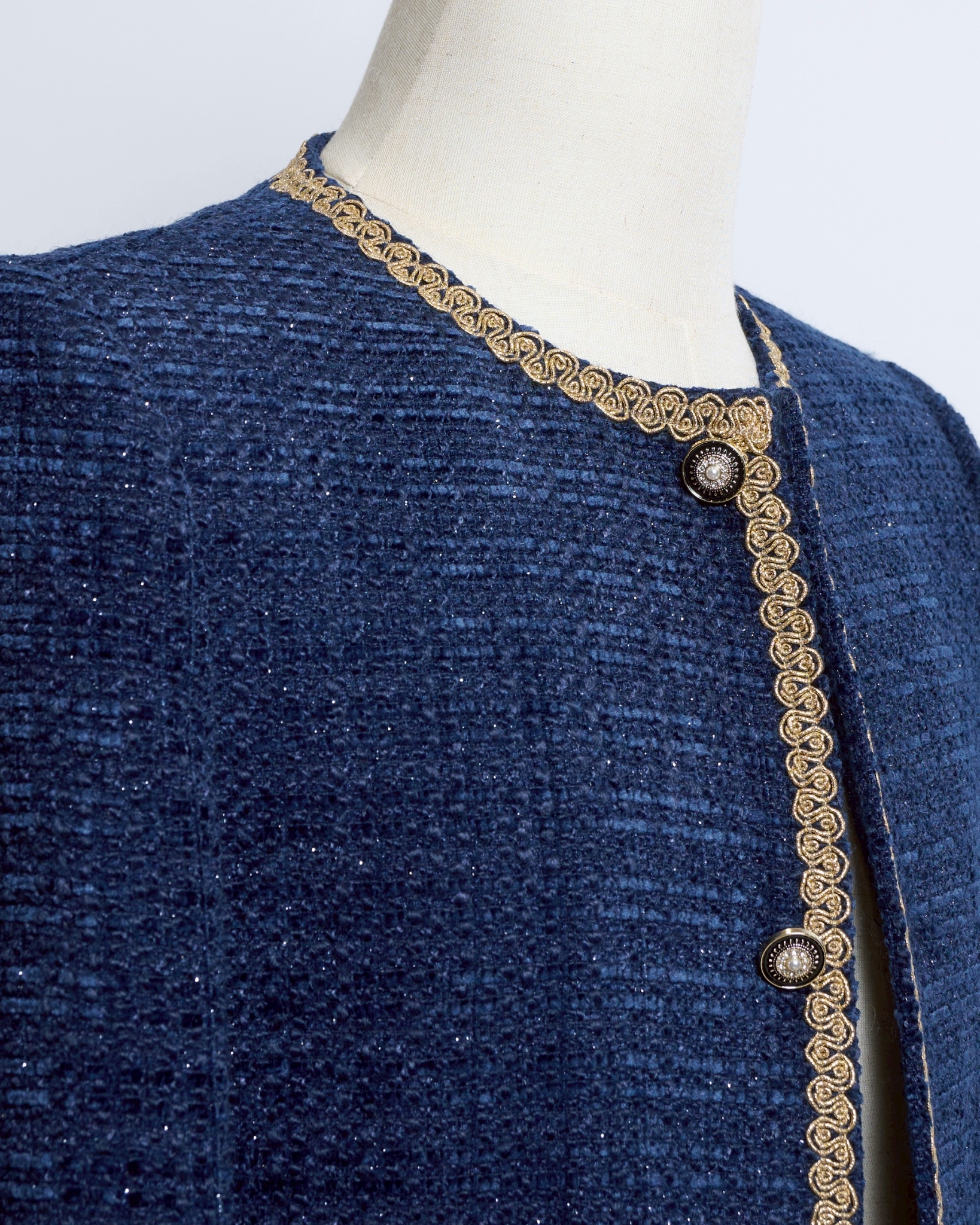 ネイビーツイード ノーカラージャケット - 画像 (5)