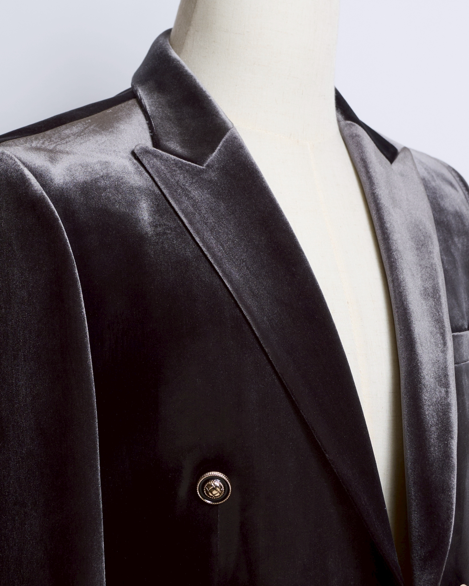 ダークグレーベロアダブルジャケット