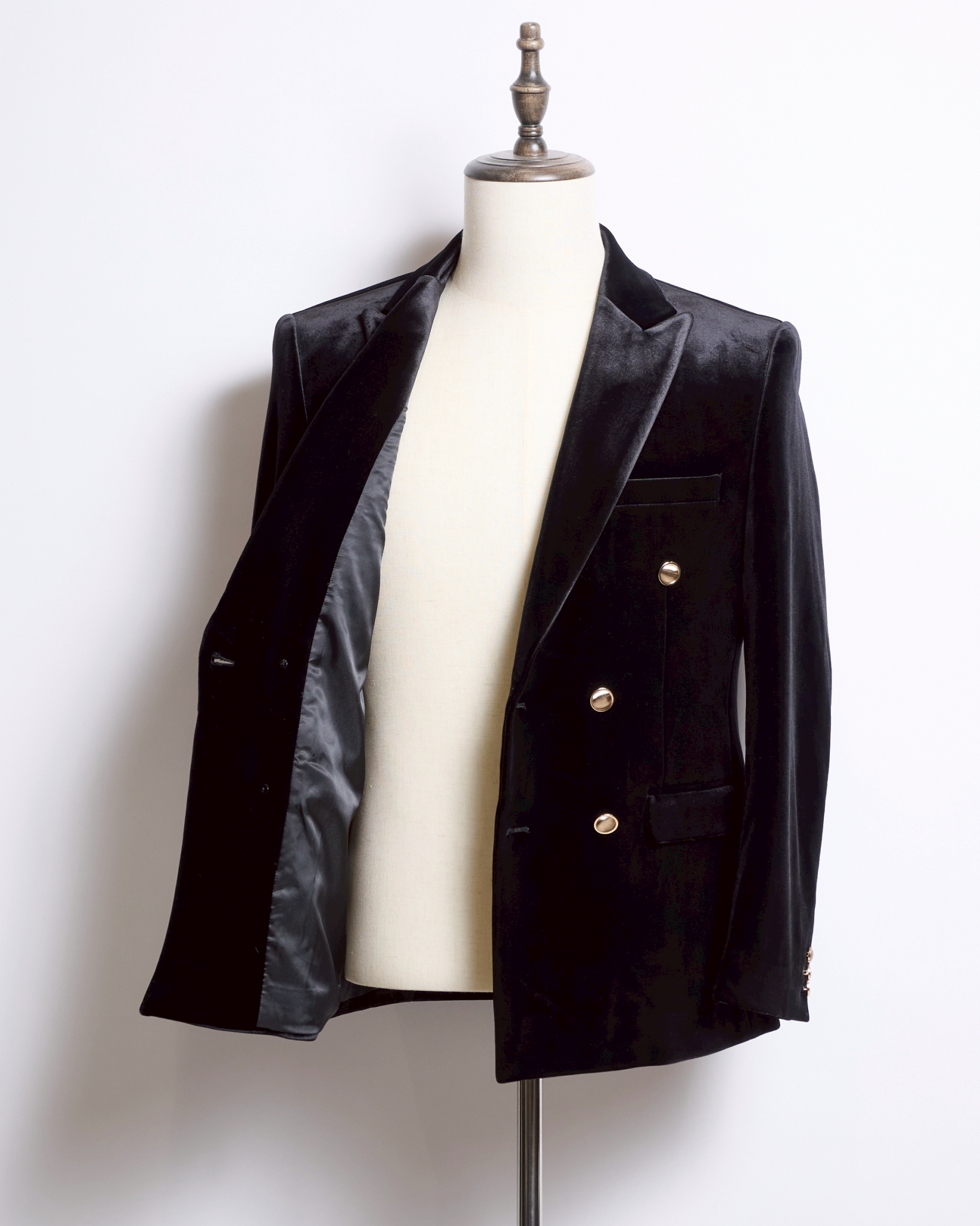 ブラックベロアダブルジャケット