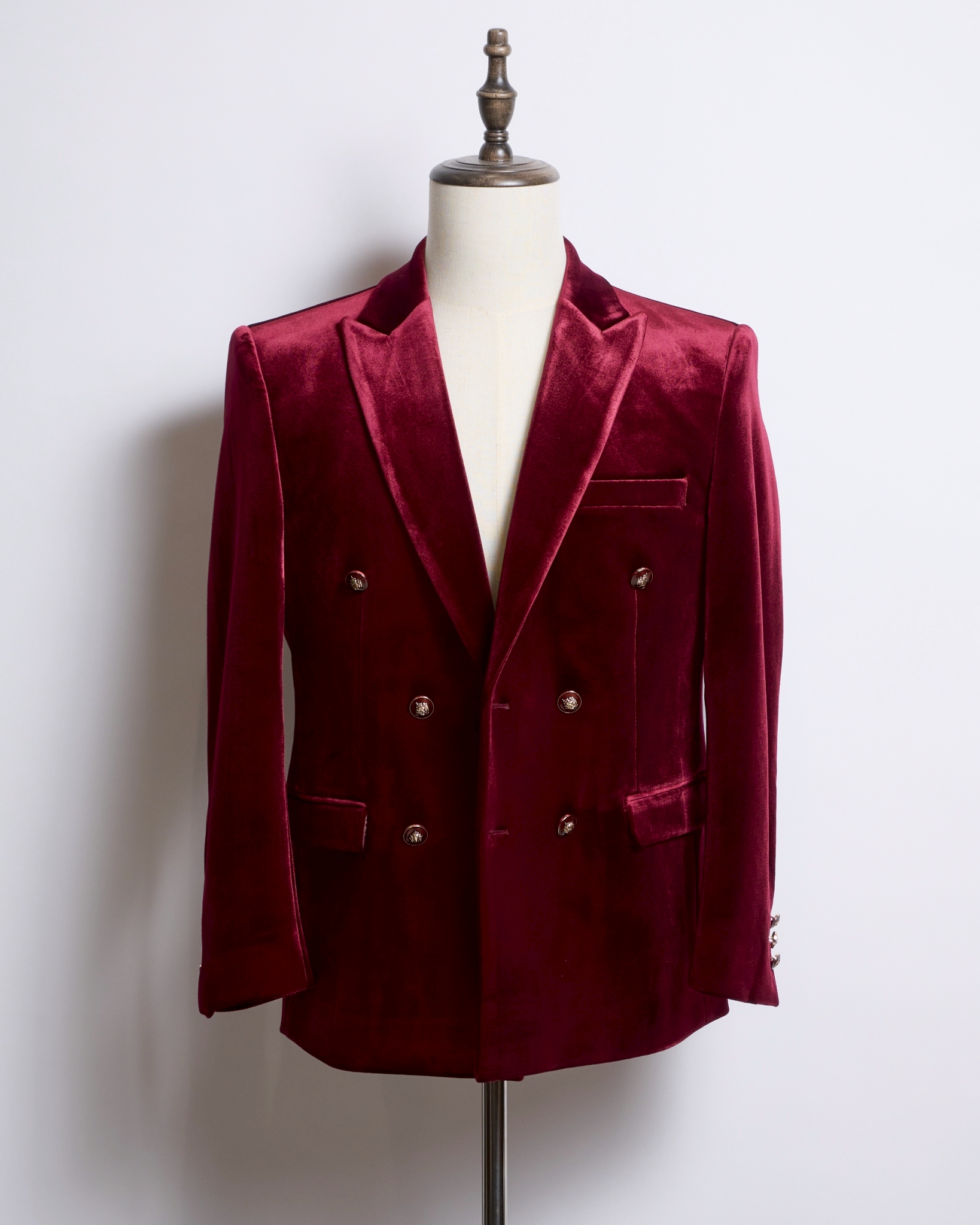 ボルドーベロアダブルジャケット