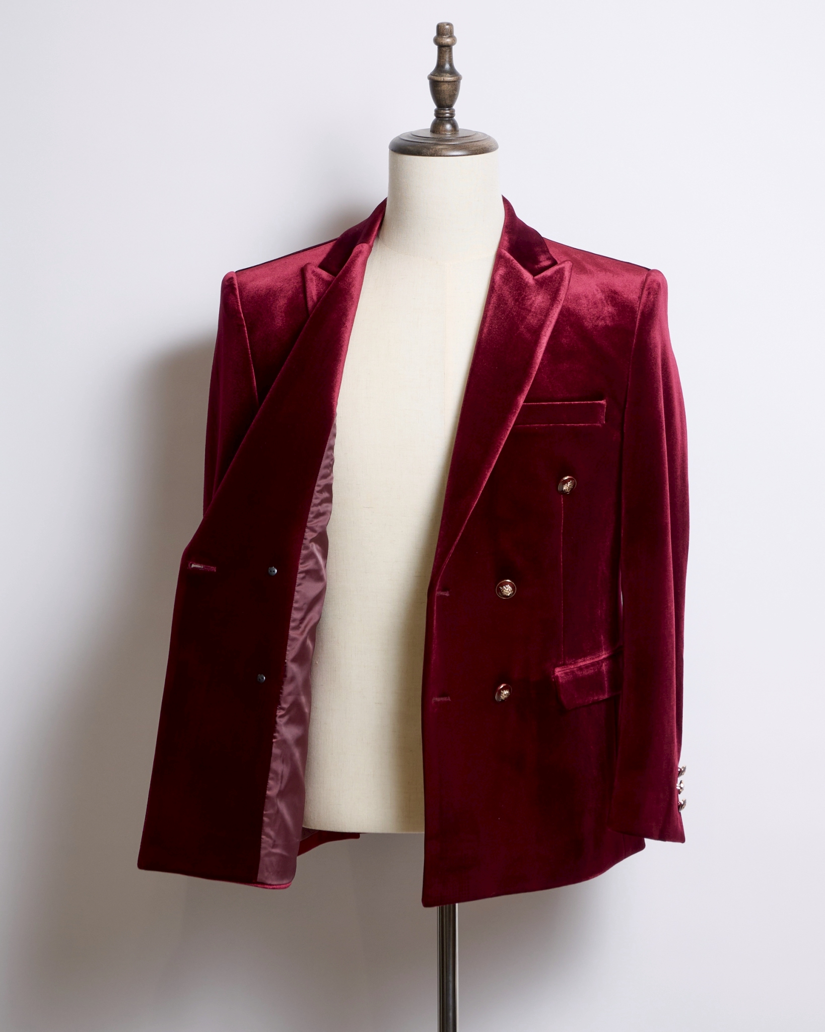 ボルドーベロアダブルジャケット