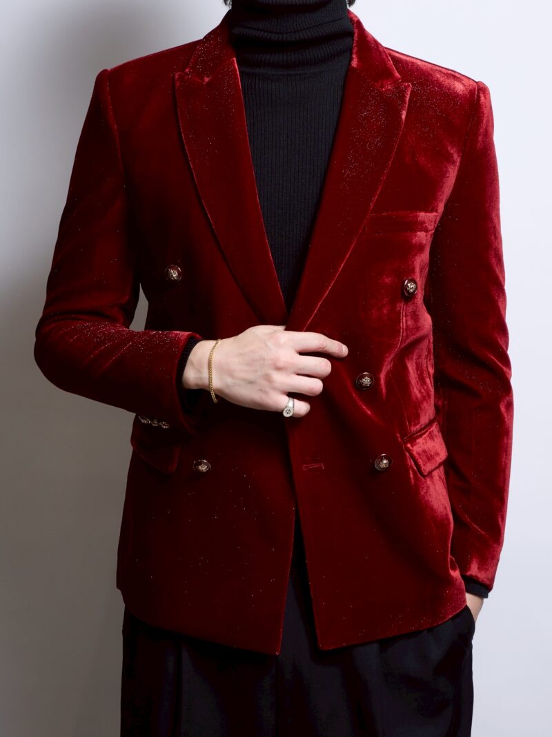 レッドベロアラメダブルジャケット