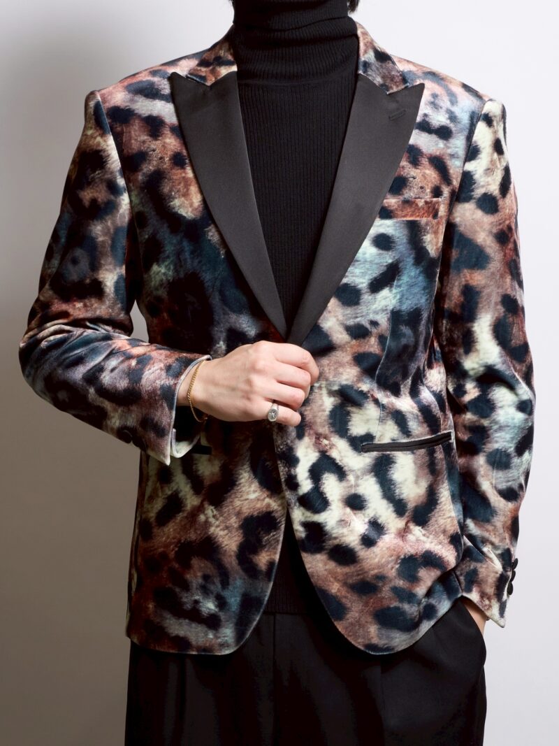 レオパードベロアシングルジャケット