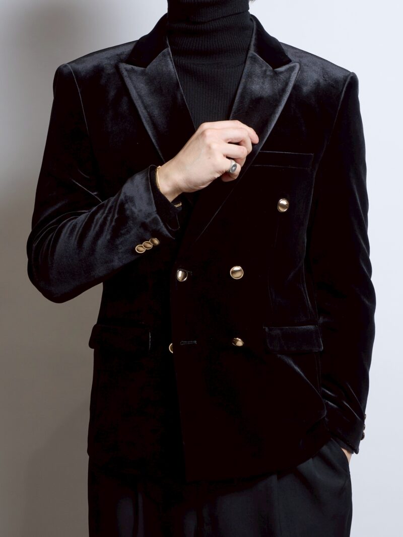 ブラックベロア ダブルジャケット
