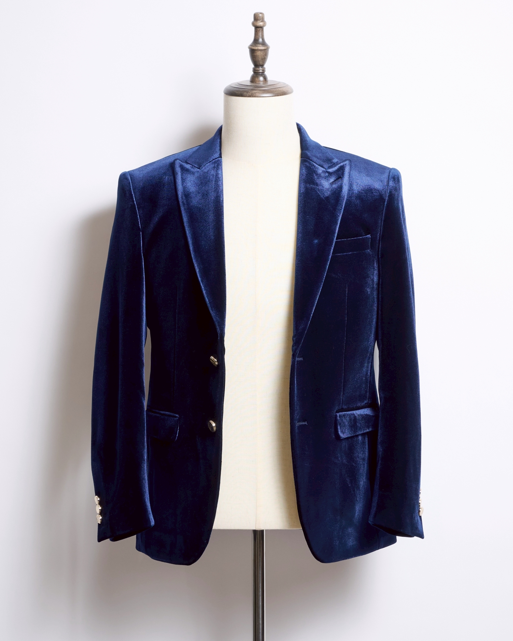 ネイビーベロアシングルジャケット - 画像 (2)