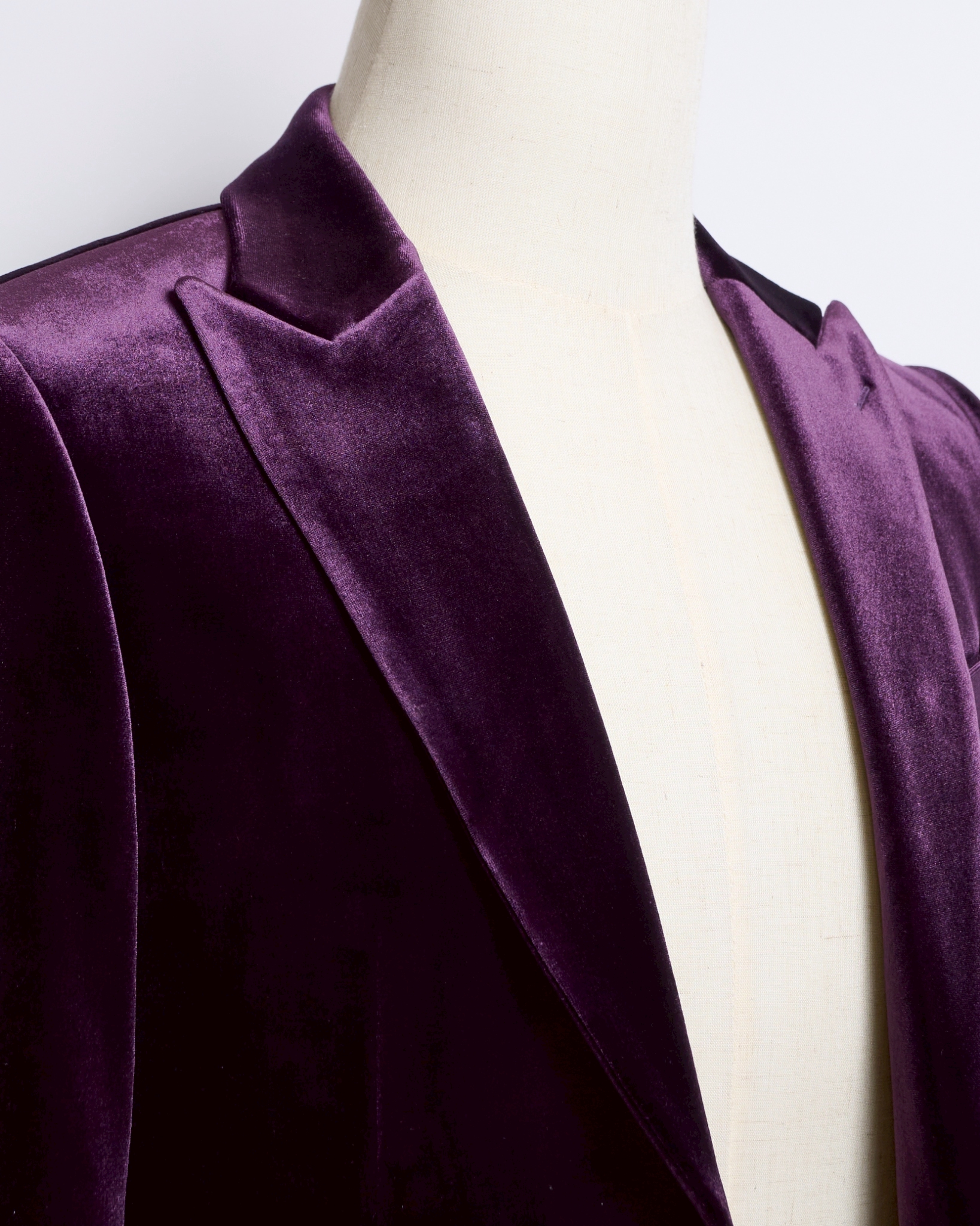 パープルベロアシングルジャケット、ゴールドボタン