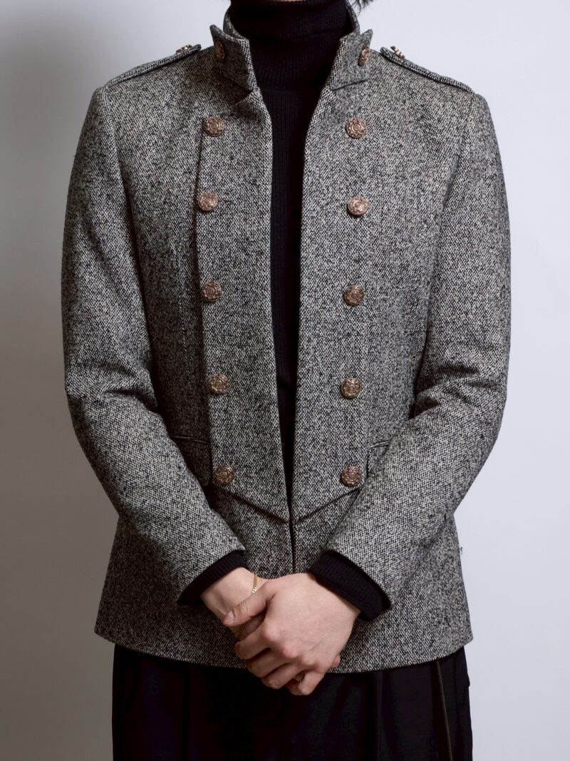 スタンドカラージャケット｜ラメ｜ゴールド系